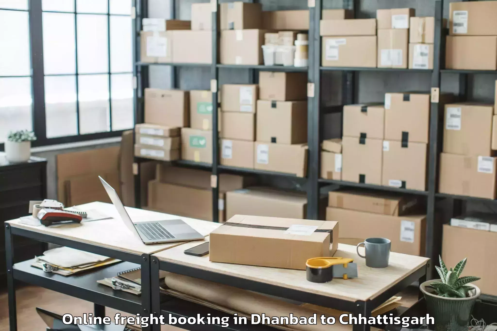 Dhanbad to Jaijaipur Online Freight Booking Booking